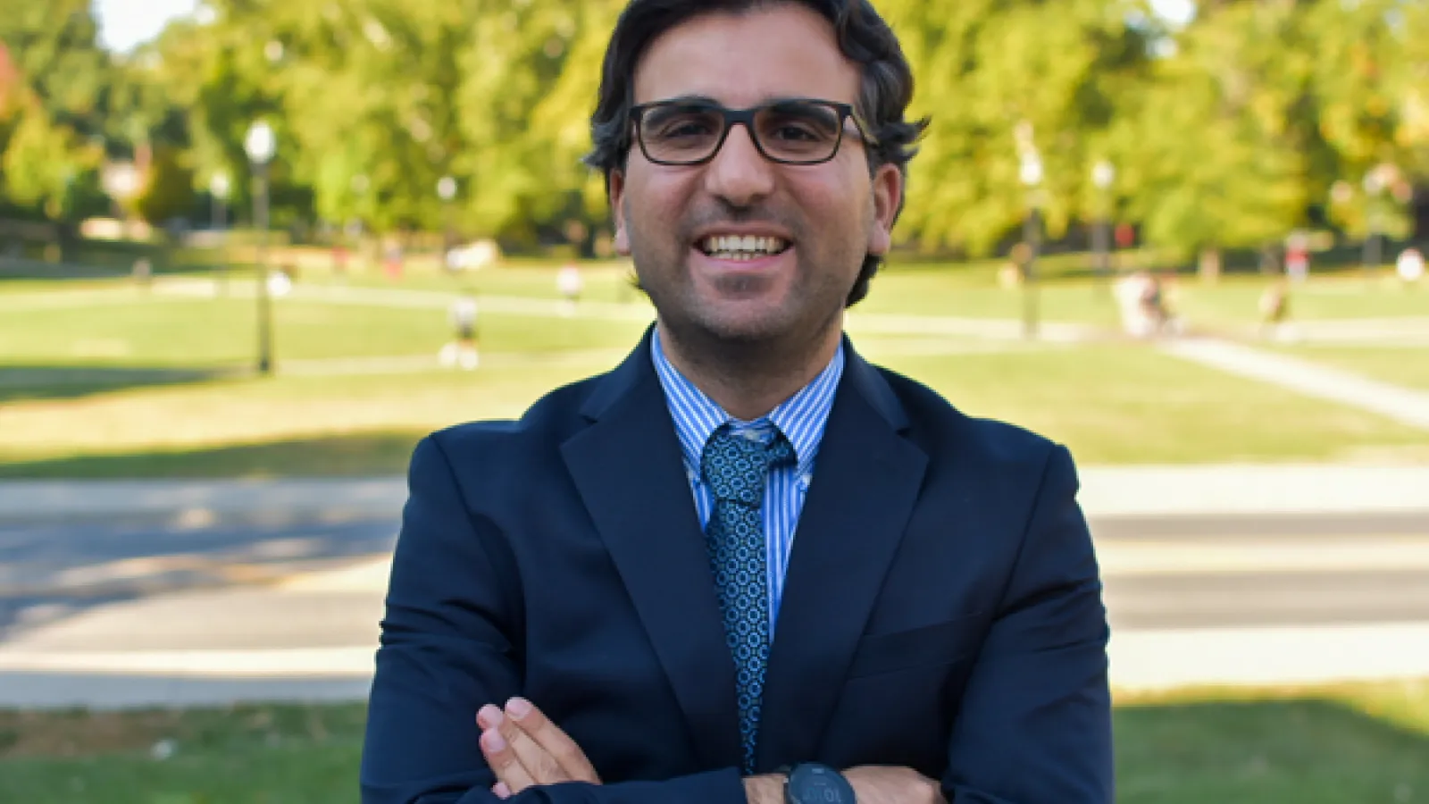 Photo of Sefa Secen on the South Oval of Ohio State's campus