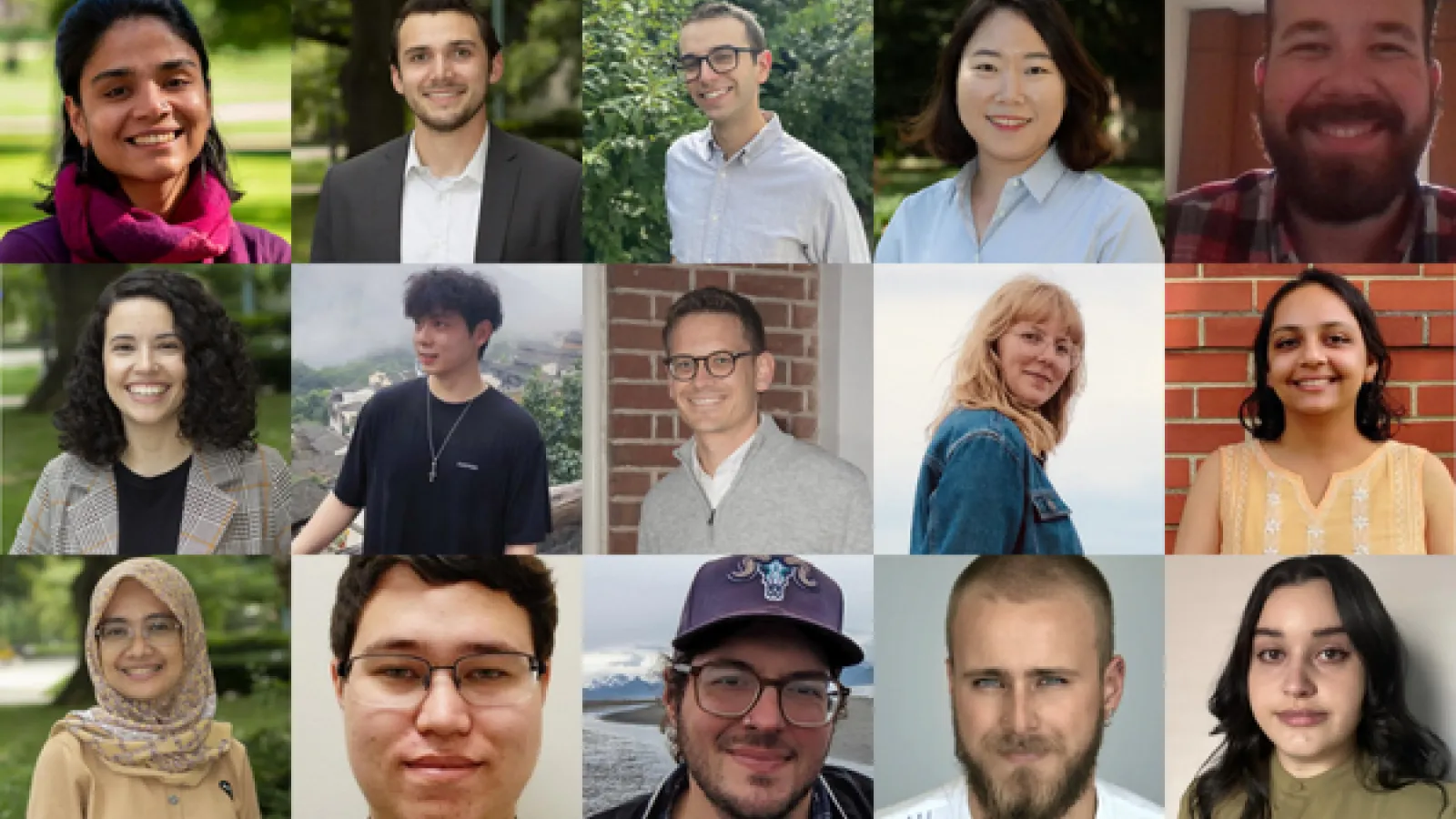 Photo collage of Mershon funded gradaute students