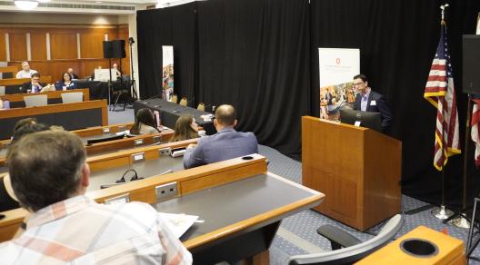 Chris Nichols at the podium during Rethinking American Grand Strategy