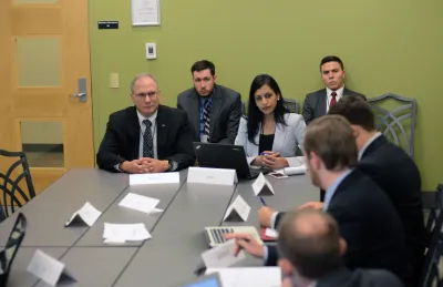 Peter Mansoor, Gen. Raymond E. Mason Jr. Chair in Military History, played the role of the president during The Ohio State University National Security Simulation