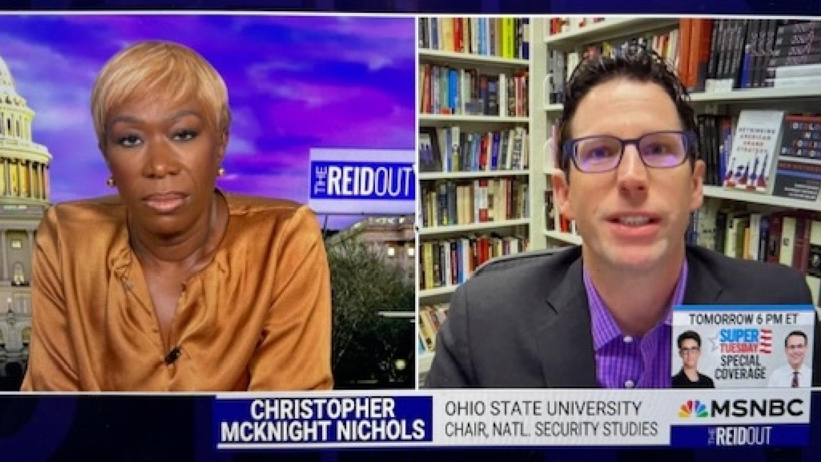 Photo of Chris Nichols and Joy Reid on MSNBC