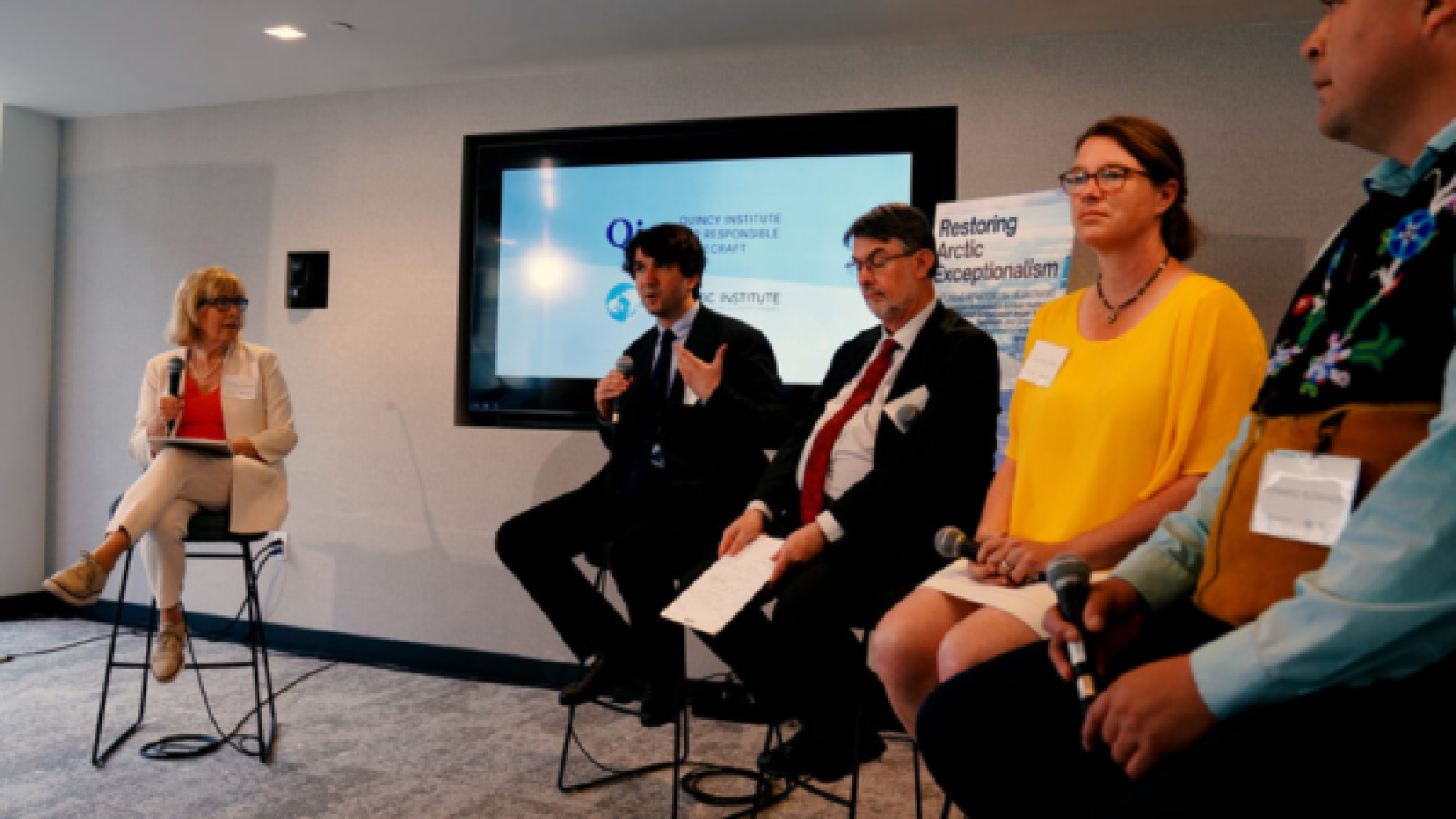 Moderator and 4 experts at Arctic Exceptionalism conference