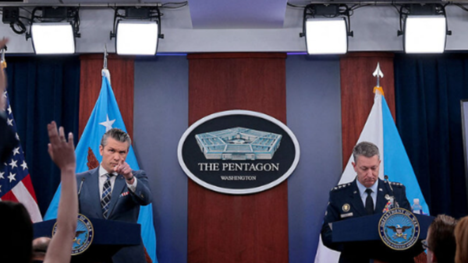 Defense Secretary Pete Hegseth and Air Force Gen. Dan Caine