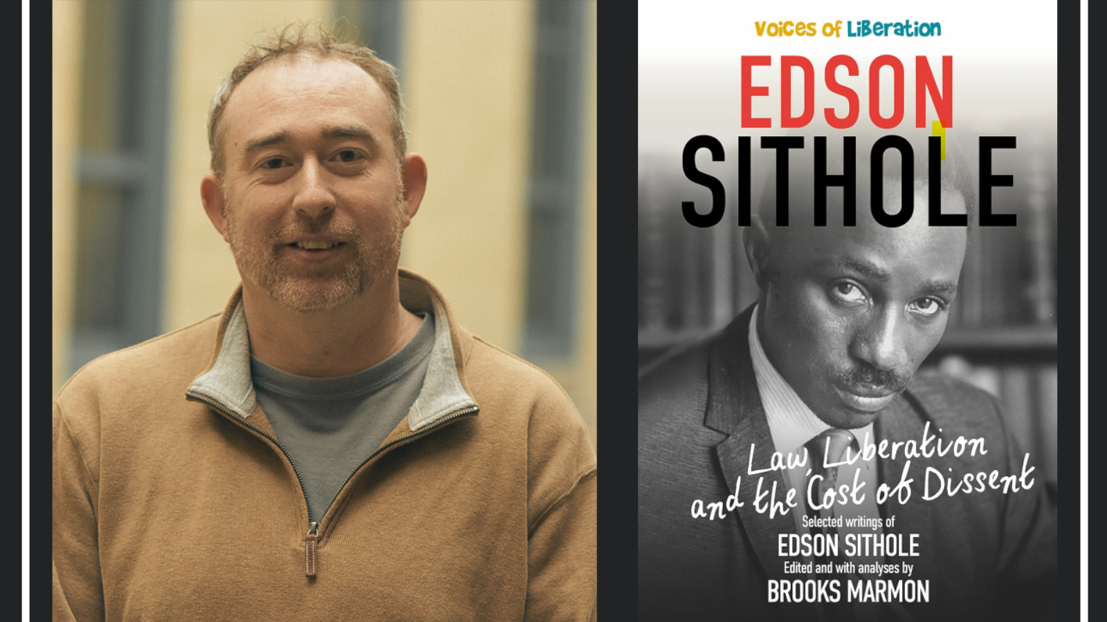Brooks Marmon with the cover of his Edson Sithole book