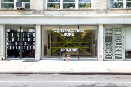 Galley front entrannce with Constructing Hope: Ukraine taped 